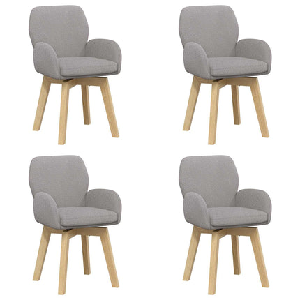 Svängande Matstolar 4 pcs Bouclé Ljusgrå 54 x 58 x 87 cm