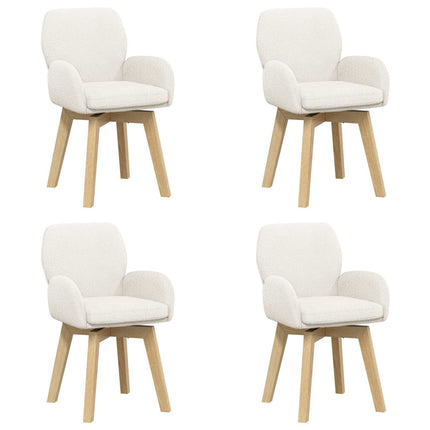 Svängande Matstolar 4 pcs Bouclé Gräddvit 54 x 58 x 87 cm