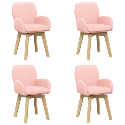 Svängande Matstolar 4 pcs Bouclé Rosa 54 x 58 x 87 cm
