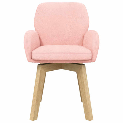 Svängande Matstolar 4 st Bouclé Rosa 54 x 58 x 87 cm