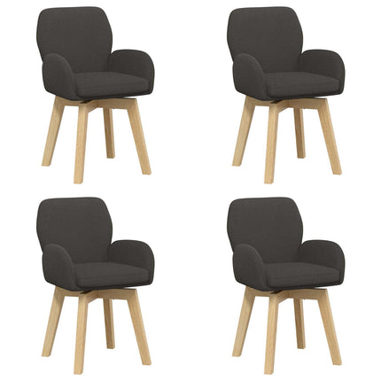 Svängande Matstolar 4 pcs Bouclé Mörkgrå 54 x 58 x 87 cm