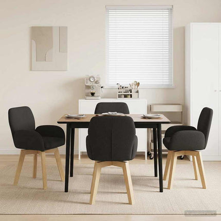 Svängande Matstolar 4 pcs Bouclé Svart 54 x 58 x 87 cm