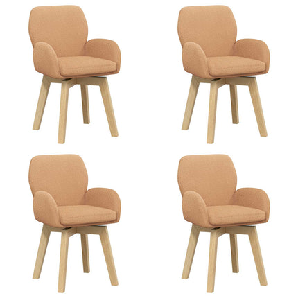 Svängande Matstolar 4 pcs Bouclé Beige 54 x 58 x 87 cm