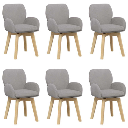 Svängande Matstolar 6 pcs Bouclé Ljusgrå 54 x 58 x 87 cm