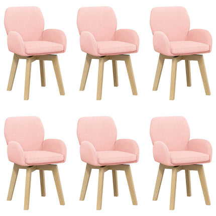 Svängande Matstolar 6 pcs Bouclé Rosa 54 x 58 x 87 cm