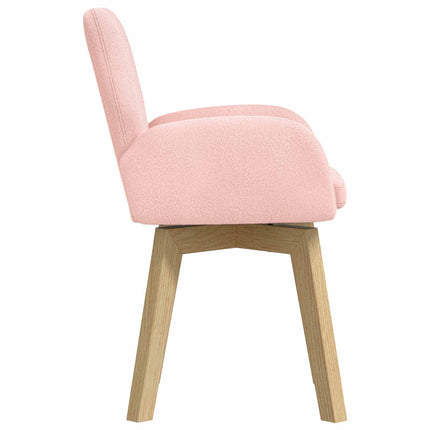Svängande Matstolar 6 st Bouclé Rosa 54 x 58 x 87 cm