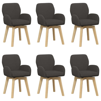 Svängande Matstolar 6 pcs Bouclé Mörkgrå 54 x 58 x 87 cm