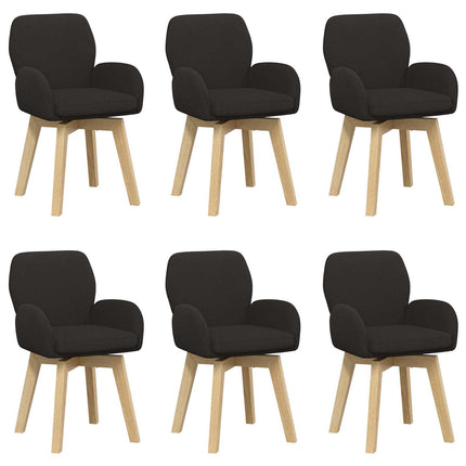 Svängande Matstolar 6 pcs Bouclé Svart 54 x 58 x 87 cm