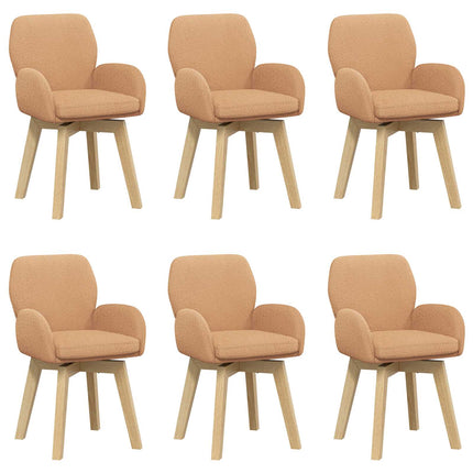 Svängande Matstolar 6 pcs Bouclé Beige 54 x 58 x 87 cm