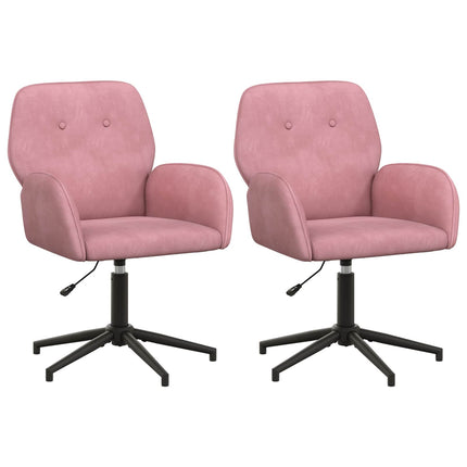 Svängbara skrivbordsstolar 2 st 54 x 55 x 90 cm Rosa Sammet