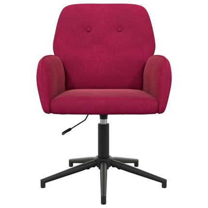 Svängbara skrivbordsstolar 2 st 54 x 55 x 90 cm Vinröd Sammet