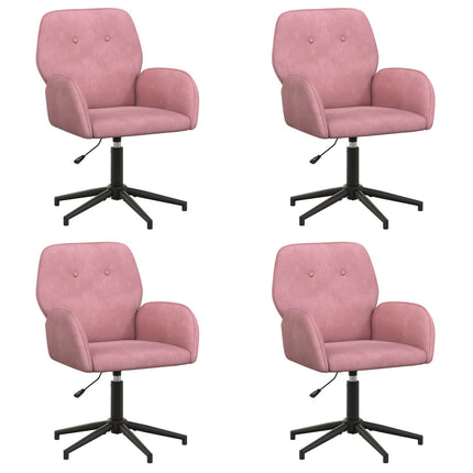 Svängbara skrivbordsstolar 4 st 54 x 55 x 90 cm Rosa Sammet