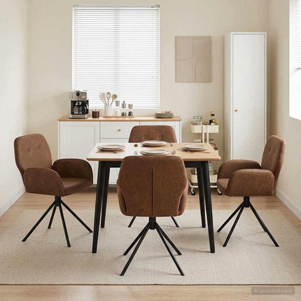 Svängande Matstolar 4 pcs Faux Mockaläder Brun 54 x 55 x 86 cm