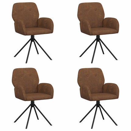 Svängande Matstolar 4 pcs Faux Mockaläder Brun 54 x 55 x 86 cm