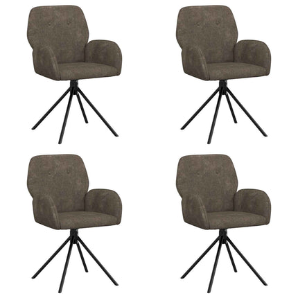 Svängande Matstolar 4 pcs Faux Mockaläder Mörkgrå