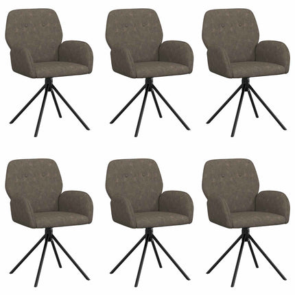 Svängande Matstolar 6 pcs Faux Mockaläder Mörkgrå