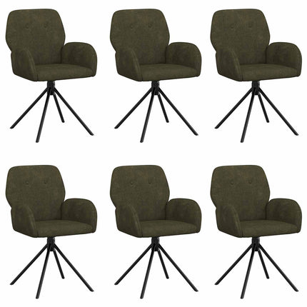 Svängande Matstolar 6 st Faux Mockaläder Armégrön