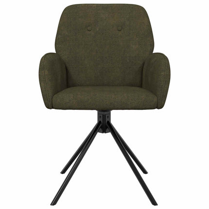 Svängande Matstolar 6 st Faux Mockaläder Armégrön
