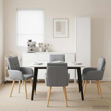 Matstolar 4 pcs Tyg Ljusgrå 60 x 56 x 96 cm