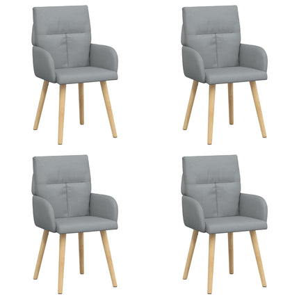 Matstolar 4 pcs Tyg Ljusgrå 60 x 56 x 96 cm