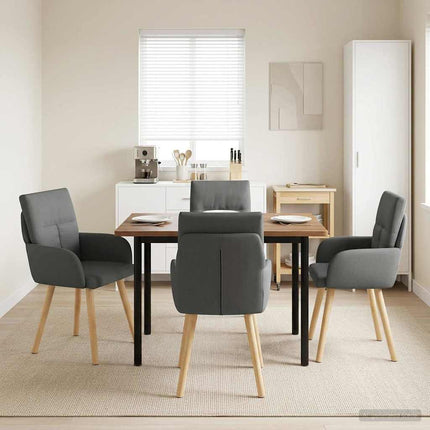 Matstolar 4 st Tyg Mörkgrå 60 x 56 x 96 cm
