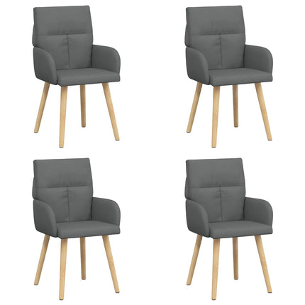 Matstolar 4 pcs Tyg Mörkgrå 60 x 56 x 96 cm