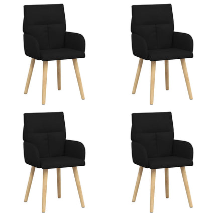 Matstolar 4 pcs Tyg Svart 60 x 56 x 96 cm