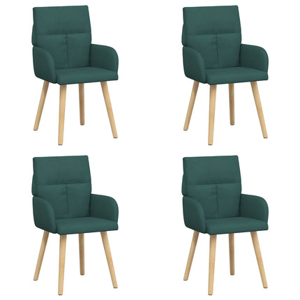 Matstolar 4 pcs Tyg Mörkgrön 60 x 56 x 96 cm