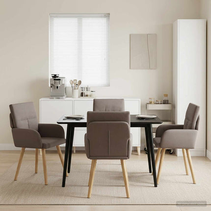 Matstolar 4 st Tyg Taupe 60 x 56 x 96 cm