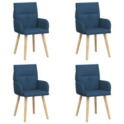 Matstolar 4 st Tyg Blå 60 x 56 x 96 cm