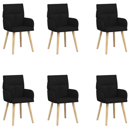 Matstolar 6 st Tyg Svart 60 x 56 x 96 cm