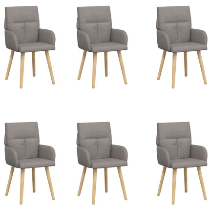 Matstolar 6 st Tyg Taupe 60 x 56 x 96 cm