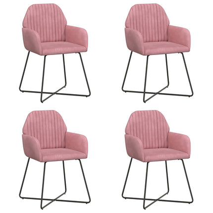 Matstolar 4 st Sammet Rosa 55 x 50 x 84 cm