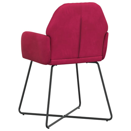 Matstolar 4 st Sammet Vinröd 55 x 50 x 84 cm