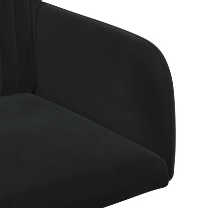 Matstolar 4 st Sammet Svart 55 x 50 x 84 cm