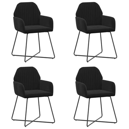 Matstolar 4 st Sammet Svart 55 x 50 x 84 cm