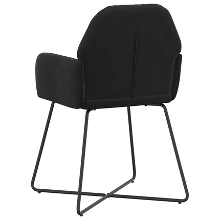 Matstolar 4 st Sammet Svart 55 x 50 x 84 cm