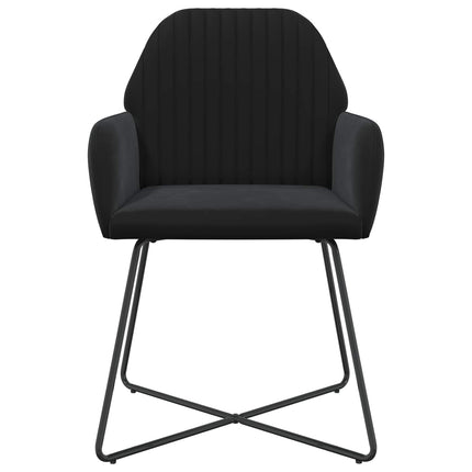 Matstolar 4 st Sammet Svart 55 x 50 x 84 cm