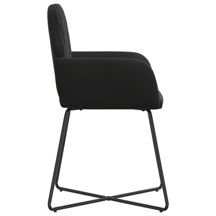 Matstolar 4 st Sammet Svart 55 x 50 x 84 cm