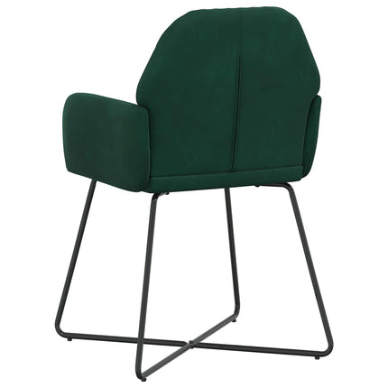 Matstolar 6 st Sammet Mörkgrön 55 x 50 x 84 cm