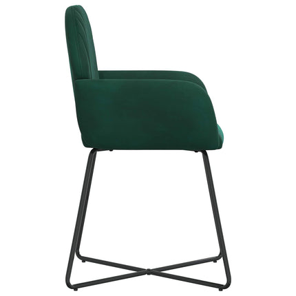 Matstolar 6 st Sammet Mörkgrön 55 x 50 x 84 cm