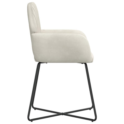 Matstolar 6 st Sammet Gräddvit 55 x 50 x 84 cm