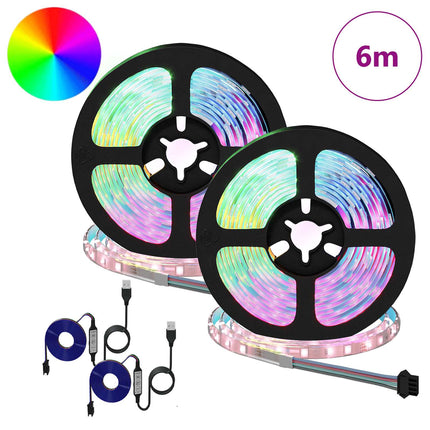 LED Band 2 pcs Svart och Transparent 3000 mm Koppar och plast