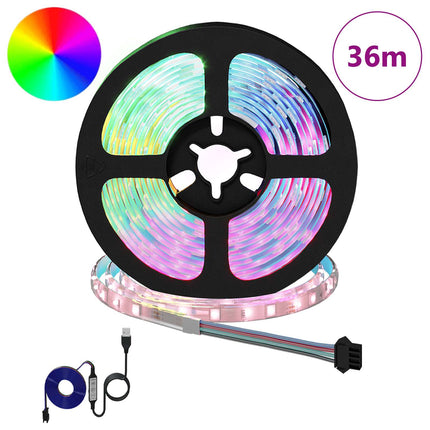LED Band 12 pcs Svart och Transparent 3000 mm Koppar och plast