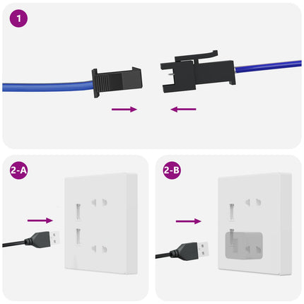 LED Band 2 pcs Svart och Transparent 250 mm Koppar och plast