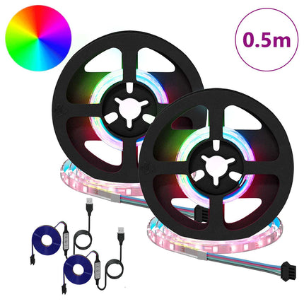 LED Band 2 pcs Svart och Transparent 250 mm Koppar och plast