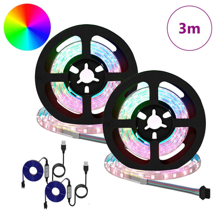 LED Band 2 pcs Svart och Transparent 750 mm Koppar och plast