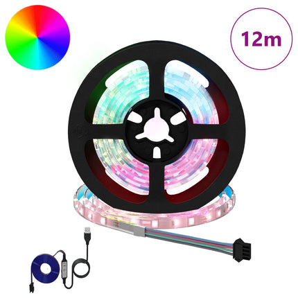LED Band 12 pcs Svart och Transparent 1000 mm Koppar och plast