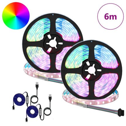 LED Band 2 pcs Svart och Transparent 3000 mm Koppar och plast