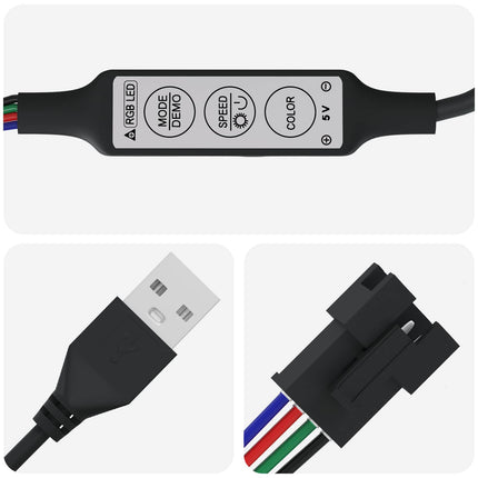 LED Band 12 pcs Svart och Transparent 5100 mm Koppar och plast